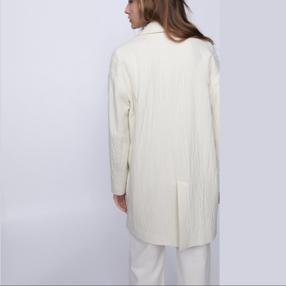 ZARA Wool Blended Off-white Coat - Picture 10 of 11